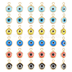 Arricraft 36 Stück 6 Farben Böse Augen Charm, Böse Augen Anhänger Charms bunte Bunte Malerei Perlen Anhänger für DIY Halskette Armband Schmuckherstellung