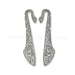 Tibetan Style Alloy Bookmarks, Lead Free & Cadmium Free & Nickel Free, Antique Silver, 80x17x2mm, Hole: 1mm