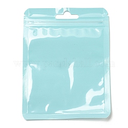 Sacs rectangulaires en plastique à fermeture éclair yin-yang, sacs d'emballage refermables, sac auto-scellant, turquoise pale, 12x9x0.02 cm, épaisseur unilatérale : 2.5 mil (0.065 mm)
