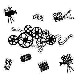 SUPERDANT Movie Reel Wall Art Decals Abstract Antique Movie Theater Wall Decor Beautiful Movie Reel Wall Decor Contemporary Decorative Wall Art Film Reel for Home Office Studio Decor