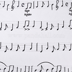 Tela de malla de poliéster con estampado de notas musicales, para la decoración de disfraces, blanco, 166x0.05 cm