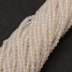 Agata naturale fili di perle, tinto, sfaccettato, tondo, biancheria, 4mm, Foro: 0.8 mm, circa 90~92pcs/filo, 14 pollice