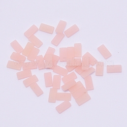 Синтетических бирюзовый кабошон, ногтей декоративные аксессуары, прямоугольные, розовые, 8x4x1.8 мм, 100 шт / пакет