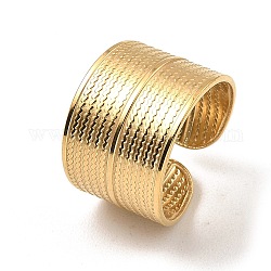 304 polsino aperto in acciaio inossidabile, anello di banda larga, vero placcato oro 18k, misura degli stati uniti 6 3/4 (17.1mm)