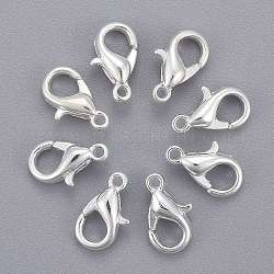 Zinc Alloy Lobster Claw Clasps, Parrot Trigger Clasps, Cadmium Free & Lead Free, Silver Color Plated, 10x6mm, Hole: 1mm