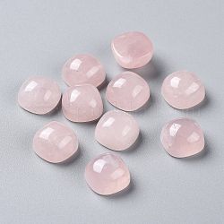 Cabochon di quarzo rosa naturale quadrati, 13~14x13~14x8~9mm