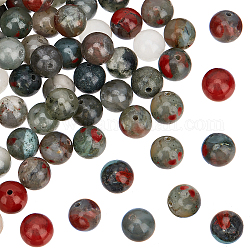 Olycraft 2 brins brins de perles de pierre de sang africaines naturelles, perles de pierre d'héliotrope, ronde, 8.5mm, Trou: 1.2mm