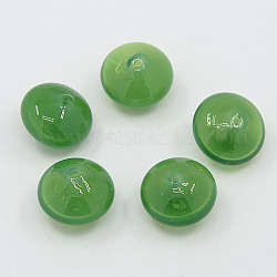 Handmade Imitation Jade Lampwork Beads, Bicone Blown Glass Beads, DarkSea Green, 16.5x11.5mm, Hole: 1mm