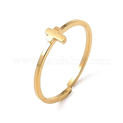 304 anello per polsino aperto regolabile in acciaio inossidabile, croce, 1mm, diametro interno: 17mm
