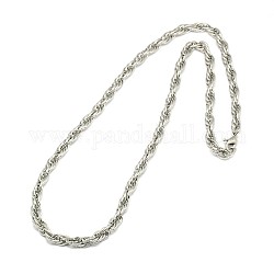 Mode 304 Edelstahl Seil-Kette Halsketten, mit Karabiner verschlüsse, Edelstahl Farbe, 21 Zoll ~ 22 Zoll (53.3~55.8 cm) x 6 mm