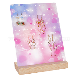 PH PandaHall 120 Holes Earring Holder, Earrings Organizer Display Pegboards with Wood Bases Jewelry Rack Display Ear Studs Display Stand for Jewelry Display, 3.1x8x10 Inch/8x20x25cm