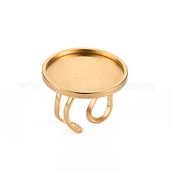 201 ajuste de anillo de almohadilla de acero inoxidable, Corte con laser, dorado, Bandeja: 25 mm, tamaño de EE. UU. 7 1/4 (17.5) ~ tamaño de EE. UU. 8 (18 mm)