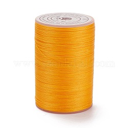 Hilo redondo de hilo de poliéster encerado, cordón de micro macramé, cuerda retorcida, para coser cuero, oro, 0.3~0.4mm, alrededor de 174.98 yarda (160 m) / rollo