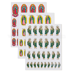 Hobbiesay 9 лист 3 стильные наклейки для дизайна ногтей, 3d наклейки для ногтей, самоклеящийся, для украшения ногтей, священник / дева мария / образец смерти, Смешанные узоры, 1~3.2x0.6~1.6 см, 3 лист / стиль