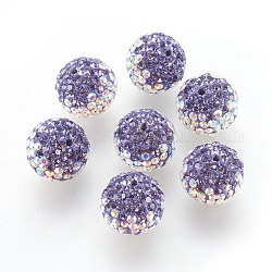 Austrian Crystal Beads, Pave Ball Beads, with Polymer Clay inside, Round, 539_Tanzanite, 12mm, Hole: 1mm