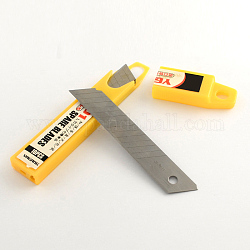 60# Stainless Steel Utility Knives Bladee, Yellow, 130x18x0.5mm, 10pcs/box