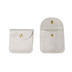 ベルベットのジュエリーバッグ  ブレスレット用  ネックレス  イヤリング収納  正方形  ホワイトスモーク  8x8cm