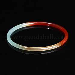 Простой простой браслет из окрашенного натурального агата для женщин, внутренний диаметр: 2-1/4 дюйм (5.6~5.8 см)