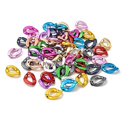Uv anelli placcati acrilici collega, connettori a collegamento rapido, ovale, colore misto, 23x16.5x4.5mm, diametro interno: 13.5x6.5mm