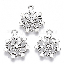 Tibetan Style Alloy Pendants, Lead Free & Cadmium Free, Snowflake, Antique Silver, 19.5x16.5x1.5mm, Hole: 1.8mm, about 500pcs/500g