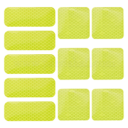 Gorgecraft adesivi in carta patinata impermeabile, adesivi di avvertenza, Rettangolo e quadrato, giallo, 8x3x0.05cm, 2grupi / borsa