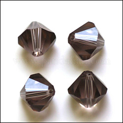 Perles d'imitation cristal autrichien, grade AAA, facette, Toupie, gris foncé, 8x8mm, Trou: 0.9~1mm