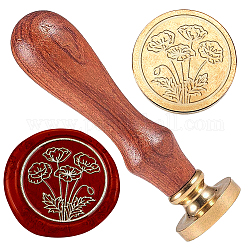 Poppy Wax Seal Stamp Embossed Flowers Stamp Sealing Removable 1