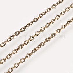 Iron Textured Cable Chains, Unwelded, with Spool, Antique Bronze, 3x2x0.6mm, about 328.08 Feet(100m)/roll