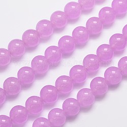 Natural & Dyed Malaysia Jade Bead Strands, Round, Plum, 10mm, Hole: 1.0mm, about 38pcs/strand, 15 inch