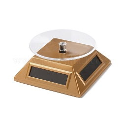 ABS Plastic 360 Degree Rotating Solar Power Battery Turntable Jewelry Display Stand, for Bracelet Necklace Watch Display, Gold, 10x10x4.4cm