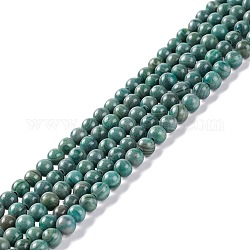 Natürliche Silber Linie Jaspis Perlen Stränge, gefärbt und erhitzt, Runde, grün, 4~4.5 mm, Bohrung: 1 mm, ca. 91~98 Stk. / Strang, 14.96~15.35 (38~39 cm)