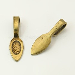 Tibetischen Stil Legierung Kleber-auf Flachkissen Bügel, cadmiumfrei und bleifrei, Antik Bronze, 26x8x7 mm, Bohrung: 5x8 mm, ca. 735 Stk. / 1000 g