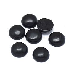 Natürlichen Obsidian cabochons, Halbrund, 8x3.5 mm