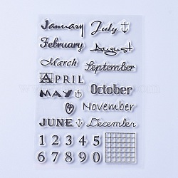 シリコーン切手  DIYスクラップブッキング用  装飾的なフォトアルバム  カード作り  月と番号  透明  10~21.5x10~20cm