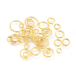 Anelli di ottone salto, anelli di salto aperti, oro, 4~10x0.8~1mm, diametro interno: 2.4~8mm