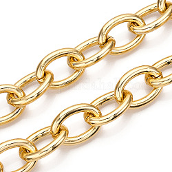 Aluminum Cable Chains, Oval Link Chains, Unwelded, Light Gold, 27.5x19.5x4.5mm