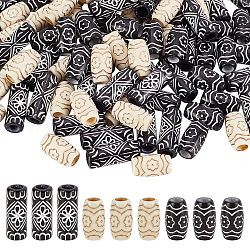 Pandahall Elite Dreadlocks aus Kunststoff, die Perlen flechten, für das Haarstyling, Fass, Mischfarbe, 105 Stück / Karton