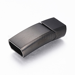 304 cierres magnéticos de acero inoxidable con extremos para pegar, Rectángulo, gunmetal, 33x13.5x8mm, agujero: 6x11.5 mm
