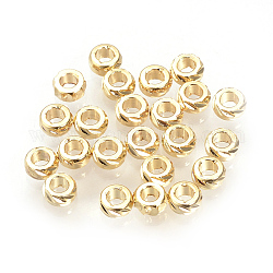 Latón entrepieza de abalorios, real 18k chapado en oro, anillo, dorado, 3x1.5mm, agujero: 1.5 mm