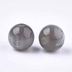Perline di resina, gemstone imitato, tondo, grigio chiaro, 12mm, Foro: 2 mm