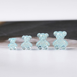 Аврора красочные украшения для ногтей из смолы, 3d форма медведя, для изготовления украшений нейл-арт дизайн, бледные бирюзовая, 9x7.5x4.5 мм