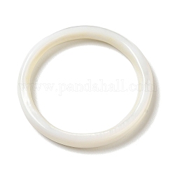 Anello di collegamento con conchiglia bianca naturale, anello, fumo bianco, 33x3.5mm, diametro interno: 26mm