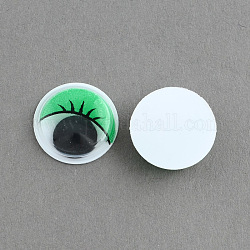 Colors Wiggle Googly Eyes Cabochons With Eyelash DIY Scrapbooking Crafts Toy Accessories, Green, 24x4.5mm