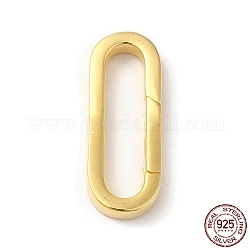 Покрытие стойки 925 пружинное кольцо из стерлингового серебра, овальные, реальный 18k позолоченный, 21.5x8x2.5 мм