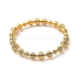 Ионное покрытие (ip) 304 спиральный браслет из бисера из нержавеющей стали, проволочные украшения для женщин, золотые, внутренний диаметр: 2-3/8 дюйм (6 см)