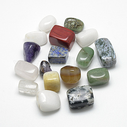 Beads mixtes naturels et synthétiques, pierre roulée, pierres de guérison des chakras pour 7 équilibrage des chakras, cristal thérapie, méditation, reiki, gemmes de remplissage de vase, aucun perles de trou, formes mixtes, 15~55x10~25x10~25mm
