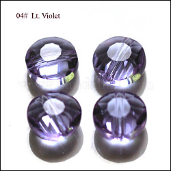 Abalorios de cristal austriaco de imitación, aaa grado, facetados, plano y redondo, lila, 8x4mm, agujero: 0.9~1 mm