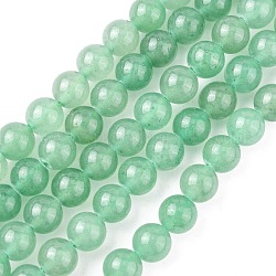 Natürlichen grünen Aventurin Perlen Stränge, Runde, hellgrün, 8 mm, Bohrung: 1 mm
