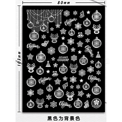 Nail Art Stickers, Self Adhesive, for Nail Decorations for Women, White, Star, 10x8cm