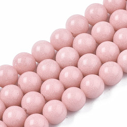 Fili di perline rotonde in pietra luminosa sintetica, roso, 8mm, Foro: 1.2 mm, circa 50pcs/filo, 15.35 pollice ~ 15.55 pollici (39 cm ~ 39.5 cm)